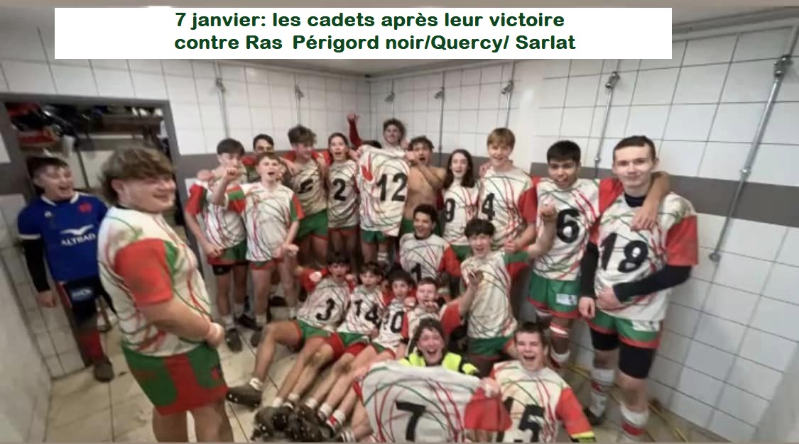 7 janvier: Cadets après leur victoire contre Ras Périgord/Quercy/Sarlat