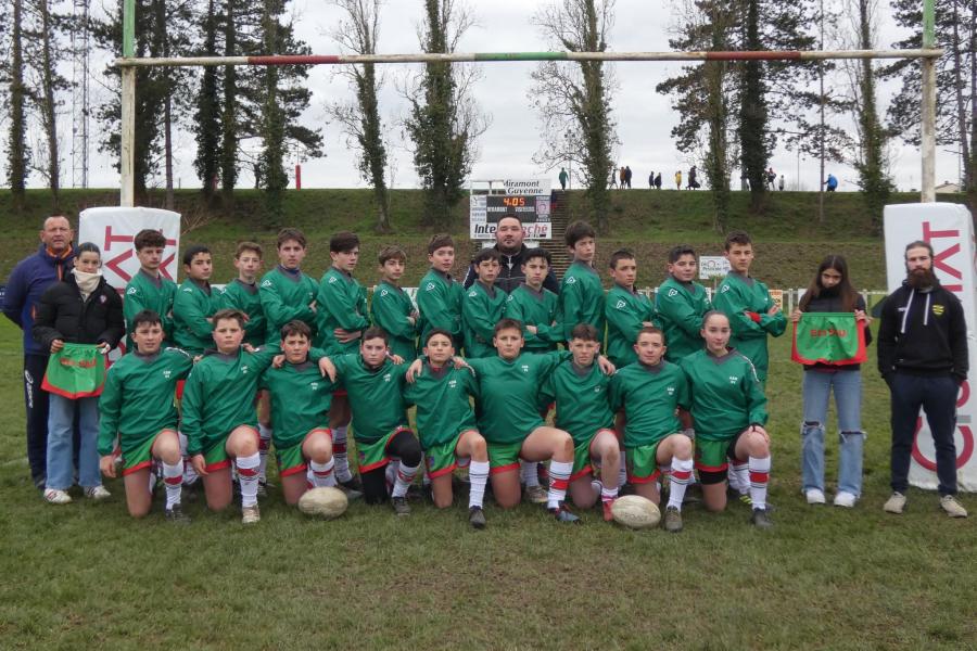 28 janvier U14 avec leur nouveau maillots lors de la réception de Ras Allassac et 4 Cantons
