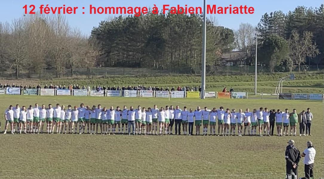 12 février Hommage à Fabien Mariatte. Parti brutalement et trop jeune, celui-ci était depuis des années un dirigeant bénévole assumant en particulier la responsabilité de la restauration mais toujours disponible pour d'autres tâches et supporter assidu avec ses deux enfants jouent à l'ASM et Céline son épouse se dédiant aux reportages photos de la plupart des rencontres. L'ASM a tenu à manifester ses condoléances et à rendre un hommage particulier à un fidèle compagnon.