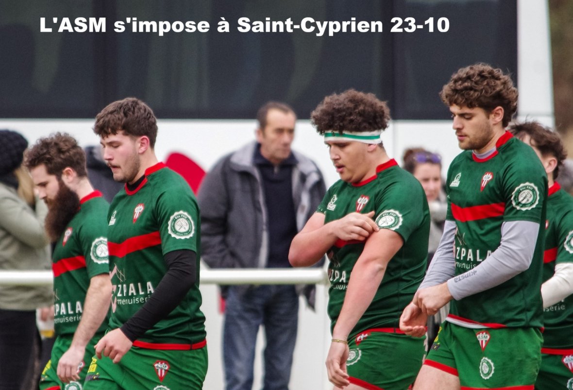 1er février Saint-Cyprien 10-23 ASM. L'ASM en déplacement a bien maîtrisé ce match (18-3 à la mi-temps) et se rapproche de la tête du classement...Photos Jo SUC en fin de diaporama